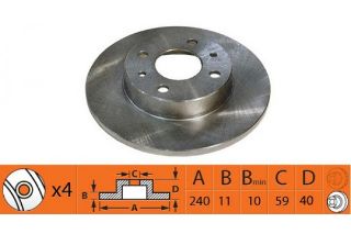 FREN DİSKİ ÖN DOĞAN SLX / TEMPRA TIPO ŞAHİN 2000 4 BİJON 240MM resmi