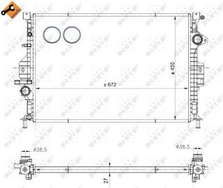 MOTOR SU RADYATORU FOCUS III 11>17 C MAX 2,0TDCI 10>15 MONDEO IV 07>14 S MAX GALAXY 07>15 2,0TDCI / 2,2TDCI VOLVO S60 II V60 10> V70 III 07>XC70 XC60 13>  LAND ROVER DISCOVERY SPORT FREELANDER II 2.0 2.2 MEKANİK / OTOMATİK  OLCU: (670 X 448 X 26) resmi