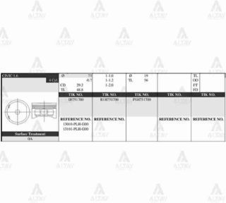 PİSTON TAKIM CİVİC 1.6L  01-06  75.50MM  D16V1  PLH  0.50 resmi