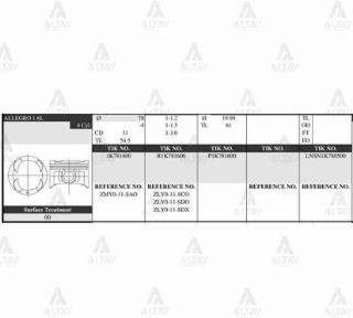 PİSTON TAKIM 323 1.5L   99-03  78.00MM  ZL  STD resmi