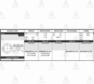 PİSTON TAKIM VİTARA 1.6L 8V  89-99  75.00MM  G16A  STD resmi