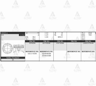 PİSTON TAKIM VİTARA 1.6L 16V  89-99  75.50MM  G16B  0.50 resmi