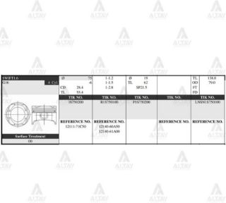 PİSTON TAKIM VİTARA 1.6L 16V  89-99  75.00MM  G16B  STD resmi