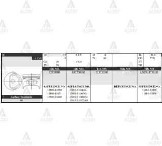 PİSTON TAKIM COROLLA 1.3L   88-97  73.50MM  2E  0.50 resmi