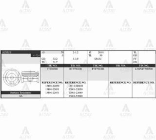 PİSTON TAKIM COROLLA 1.4L VVT-I  00-06  79.50MM  4ZZFE  0.50 resmi