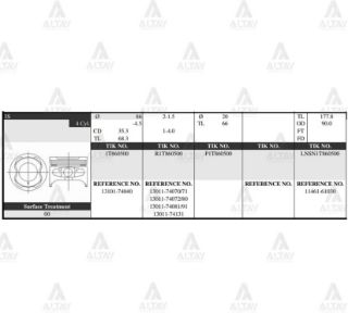 PİSTON TAKIM CORONA 2.0L  88-91  3S  86.00MM  STD resmi
