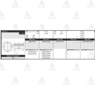 PİSTON TAKIM ATOS 1.1L  PICANTO  06-10  67.00MM  G4HG  STD resmi