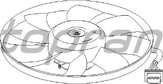 FAN MOTORU-385 MM 250/60W (VW POLO 02-10  SEAT IBIZA 02-10  SKODA FABIA 00-10) resmi