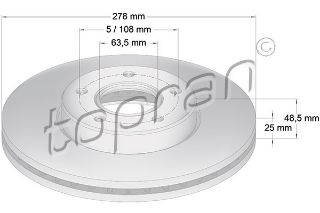 ÖN FREN AYNASI FOCUS 04-12 CMAX 07-10 S40 06-10 C30 10-12 C70 06-13 V50 05-12 278X25X5DLXHVL resmi