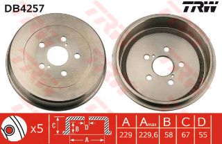 KAMPANA FREN ARKA-(229-5)-(TOYOTA: AVENSIS 97>02 ) resmi