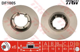 ÖN FREN AYNASI R12 -TOROS R5 75/85 228X10X6DL resmi