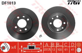 ÖN  FREN DİSKI AYNASI R9-R11-R19-R21-CLİO I-II-SYMBOL-EXPRES-MEGANE I-LOGAN-SANDERO 1.2/1.4/1.6/1.9 resmi