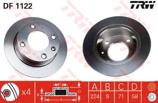 FREN DİSKİ ARKA XANTIA 93> 224×9 4 DELİK resmi