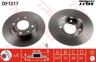 ÖN FREN AYNASI P106 91-05 306 93-01 206 98-00 SAXO 96-04 C15 84-00 ZX 91-97 247X10X4DL resmi