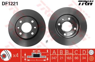 ÖN FREN AYNASI P106 I-II 91-02 206 98 306 93-01 SAXO 96-03 XSARA 97-00 247X21X4DLXHAVALI resmi