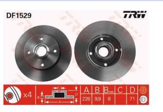 FREN DİSKI ÖN (4D 226MM) PASSAT GOLF 1.6 83- resmi