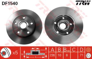 X ARKA FREN AYNASI PASSAT-GOLF III 2.0 16V-1.9TDI 94-96 TOLEDO I 226X10X5DL resmi
