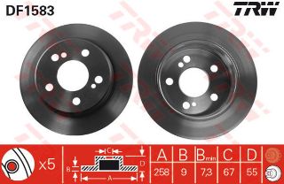 FREN DİSKİ ARKA MERCEDES W201 TÜM MODELLER 89>92 W124 88>95 resmi