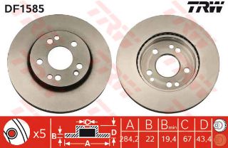 ÖN FREN AYNASI HAVALI MB W201 190E 2.3 16V-2.5 16V 84-92 - W124 200E-300E 85-93 - W124 200D-25 resmi