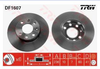 FREN DİSKİ ÖN CORSA A 82> KADETT D 79> KADETT E 84> DÜZ 235MM resmi