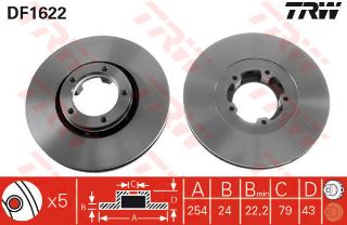 FREN DİSKİ ÖN TRANSİT T12 HAVALI 254MM resmi