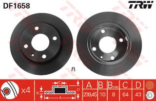FREN DİSKİ ÖN COURIER 1991-1996-ESCORT V 1990-1992-ESCORT VI 1992-1995-FIESTA 1989-1995-FIESTA III 1 resmi