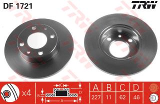 ÖN FREN AYNASI M131 1600 227.5X10.8X4DL 227.5MM resmi