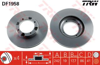 ÖN FREN AYNASI ACCENT 94 S-COUPE92 PONY 90-95 1.3-1.5-1.5İ 242X19X4DLXHAVALI resmi
