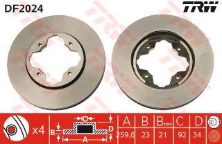 FREN DİSKİ ÖN CİVİC VI 95> ACCORD IV 90> ACCORD V 96> / 600 93> HAVALI 260MM resmi