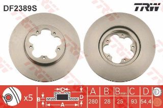X ÖN FREN AYNASI TRANSİT V347 2.2TDCI 06 280X28X5DLXHAVALI ÖNDEN ÇEKİŞLİ resmi