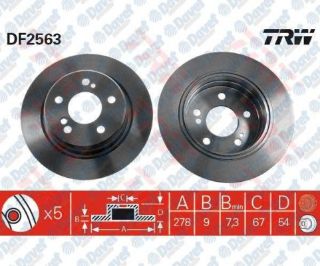 FREN DİSKİ ARKA MERCEDES-BENZ-124 CONVERTİBLE A124 -124 COUPE C124 -124 T-MODEL S124 -E-CLASS W1 resmi
