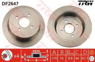 FREN DİSKİ ARKA 1992-2000 FORD: ESCORT CLASSIC AAL , ABL, ESCORT CLASSIC TURNİER ANL, ESCORT V AAL, ABL, ESCORT V CONVERTİBLE ALL, ESCORT V SALOON AFL, ESCORT V TURNİER ANL, ESCORT VI GAL, AAL, ABL, ESCORT VI CONVERTİBLE ALL, ESCORT VI SALOON GAL, AFL resmi