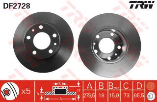 ÖN FREN AYNASI DUCATO 94/4.02 BOXER 94-4.02 JUMPER 94-4.02 279.5X18X5DL 1.4Q resmi