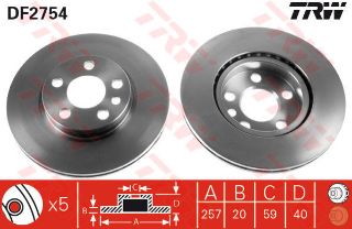 ÖN FREN AYNASI EXPERT 96 JUMPY 95 SCUDO 96 ULYSSE 97 806 94 1.6İ-1.9D 2.0HDİ 257X20X5DLXHAVALI resmi
