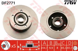 FREN DİSKİ ARKA A4 95>00 DÜZ 245MM resmi
