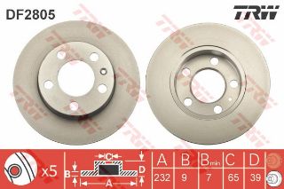 FREN DİSKİ ARKA GOLF IV BORA <05 POLO 01> A1 10> A3 <01 CORDOBA <09 A2 IV V OCTAVIA <03 231.7×9X5DL resmi