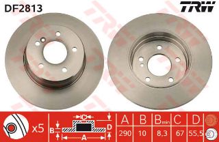 FREN DİSKİ ARKA MERCEDES W210 W203 W209 07>10 DÜZ 290MM resmi