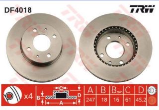 FREN DISKI ON HAVALI (247-4)-(NISSAN: ALMERA 95>00 "1.6-2.0" ) resmi