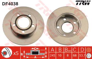 FREN DİSKİ ARKA A6 1.8T QUATTRO 2.4 QUATTRO 2.7 T QUATTRO 2.8 QUATTRO S6 QUATTRO 2.5 TDI QUATTRO 97> resmi