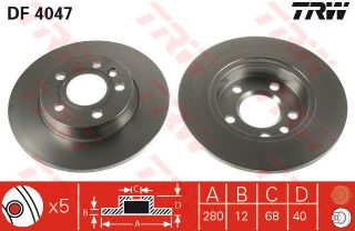 FREN DİSKİ ARKA TRANSPORTER T4 T4 97>03 DÜZ 280MM 5 BİJON resmi