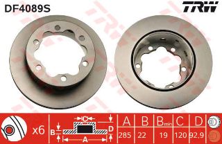 FREN DİSKİ ARKA LT28-46 96>06 / SPRINTER 95>06 ÇİFT TEKER HAVALI 285MM resmi