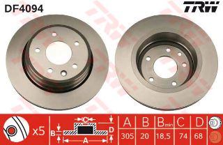 FREN DİSKİ ARKA 1994-2006 DAIMLER: DAIMLER XJ X30 JAGUAR: VANDEN PLAS SALOON, XJ X300, X330, XJ X308, XJ XJ40, XJ81, XK 8 CONVERTİBLE X100, XK 8 COUPE X100 resmi