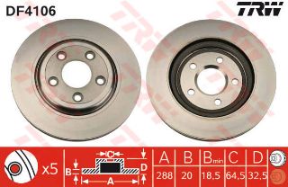 X ARKA FREN AYNASI JAGUAR STYPE 1999-2007 XJ 350 2003-2009 288 MM resmi