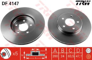 ÖN FREN AYNASI MONDEO III 1.8-2.0-2.2 00-07 JAGUAR X-TYPE 01 300X24X5DLXHAVALI resmi