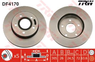 ÖN FREN AYNASI CHEROKEE II 3.1TD-4.0I-4.7I V8-2.7 CRD TD-4.7 V8H.O 01-05 305X26X5DLXHAVALI resmi