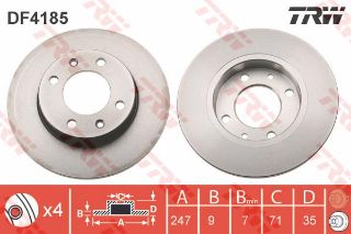 FREN DİSKİ ARKA PARTNER BERLİNGO 96> 307 00> 1007 1.6 07> C3 02> C2 03> XSARA 99> 247×9X4DL resmi