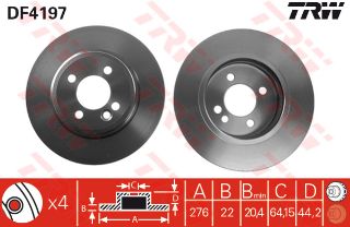 ÖN FREN AYNASI MİNİ COOPER-ONE 01 COOPER S-ONE D- WORKS 03 CABRİOLET 04 276X22X4DLXHAVALI resmi