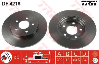 FREN DİSKİ ARKA MONDEO III 1.8 2.0 2.2 11.00 08.07 JAGUAR X-TYPE 06.01> 280×12×5DL resmi