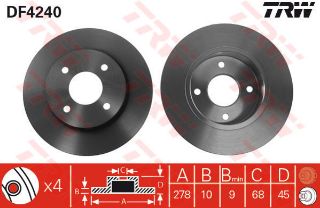 FREN DİSKİ ARKA PRIMERA P11 96>02  DÜZ 278MM resmi
