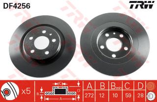 FREN DİSKİ ÖN P807 2.0-2.2 HDI (06/02=> C8 2.0 HDİ 2.2 HDİ 02=> ULYSSE (08.02=> (272MM) resmi